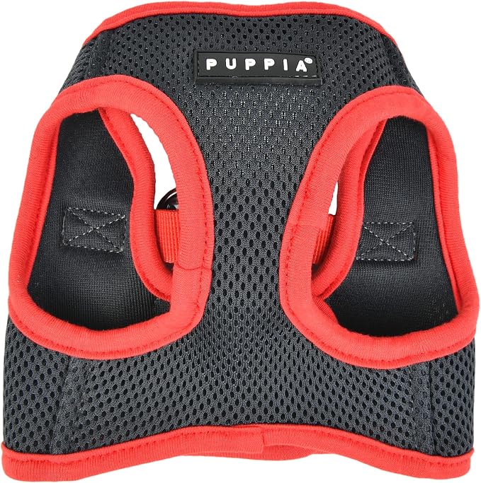 Puppia Soft Vest Dog Harness II Mesh Step-in All Season No Pull No Choke Walking Training for Small & Medium Dog - Grey - M