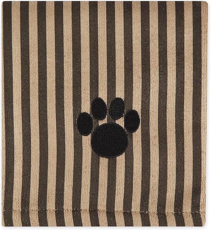 Bone Dry Pet Grooming Towel Collection Absorbent Microfiber X-Large, 41x23.5", Striped Brown