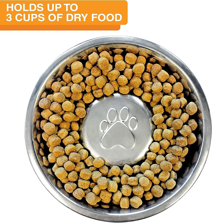 Neater Feeder - Express Model w/ Slow Feed Bowl - Mess-Proof Dog Bowls (M/L, Black) Made in USA – Elevated, No Spill, Non-Tip, Non-Slip, Raised Stainless Steel Food/Water Pet Bowls Aid Digestion