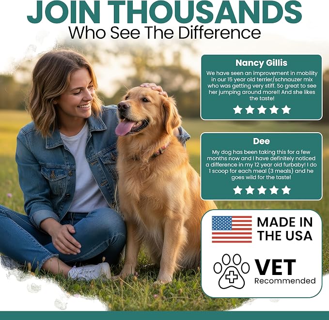 Green Lipped Mussel for Dogs - 2.12 oz of Green Lipped Mussel Powder for Dogs - Good for Joint and Ligament Health - Made in The USA