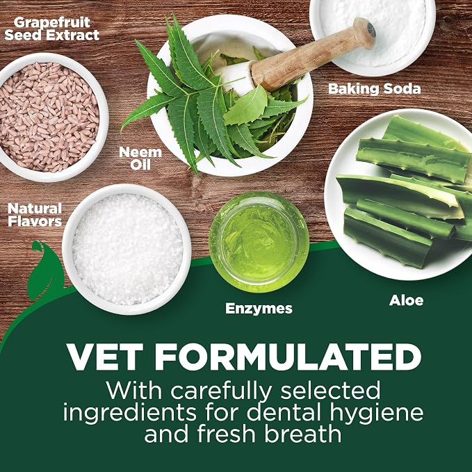 Vet's Best Dog Toothpaste & Toothbrush Dental Care Kit, With Brush 3.5 oz | Enzymatic Toothpaste for Dogs, Toothbrush & Finger Brush Included, Helps Remove Plaque & Freshen Dog Breath, Vet Formulated