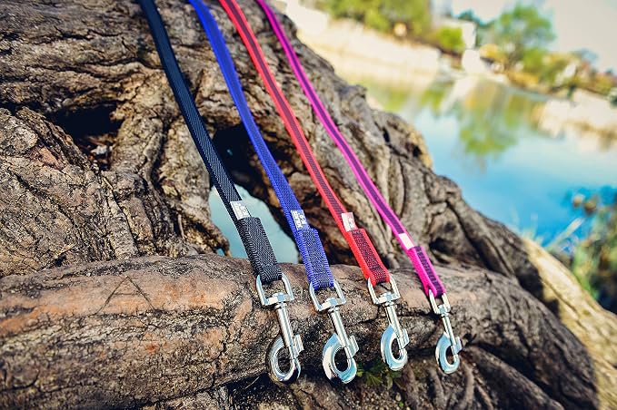 Color & Gray Super-Grip Leash without Handle, 0.79 in x 9.8 ft, Black-Gray