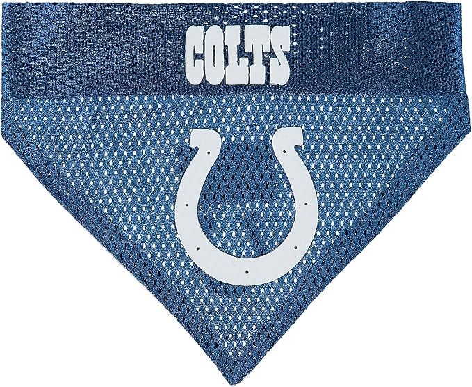 NFL DOG BANDANA - INDIANAPOLIS COLTS REVERSIBLE PET BANDANA. 2 Sided Sports Bandana with a PREMIUM Embroidery TEAM LOGO, Large/X-Large. - 2 Sizes & 32 NFL Teams available
