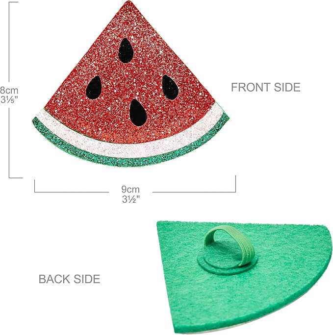 Blueberry Pet Summer Sparkle Dog Collar, Adjustable Medium Size, Neck 14.5"-20", Zesty Fruit Watermelon Blue, Pet Collar with Detachable Accessory