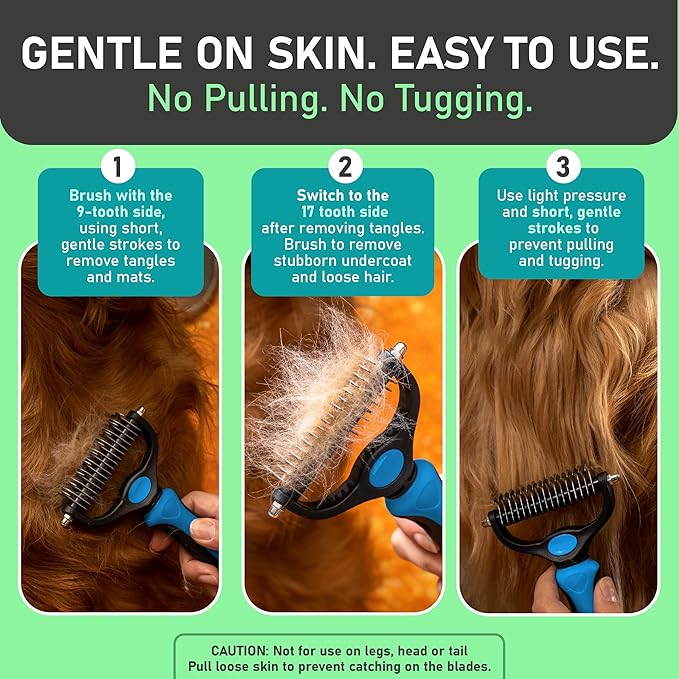 Maxpower Planet Dog Grooming Rake, Blue