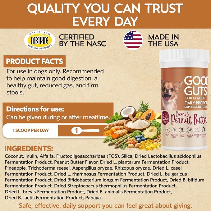 Fidobiotics Good Guts Probiotics for Small Dogs, Pack of 2
