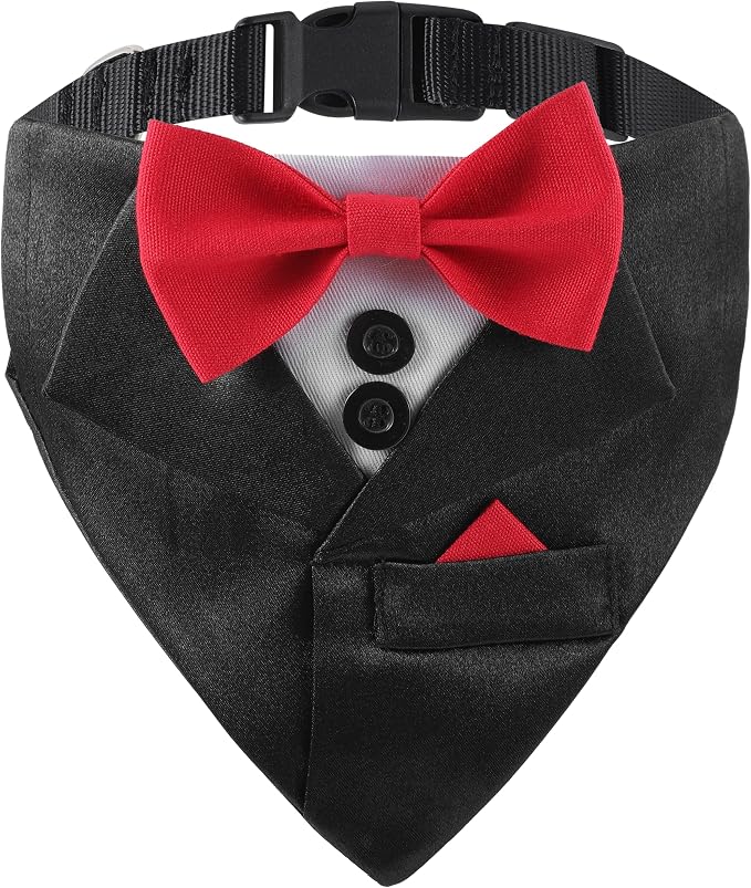 Popular Pet Party Suit Tuxedo Collar, Small, Black