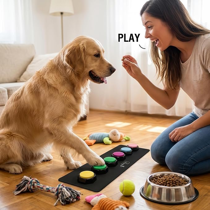 BOSKEY Dog Buttons for Communication, 6 Pack, Starter Set