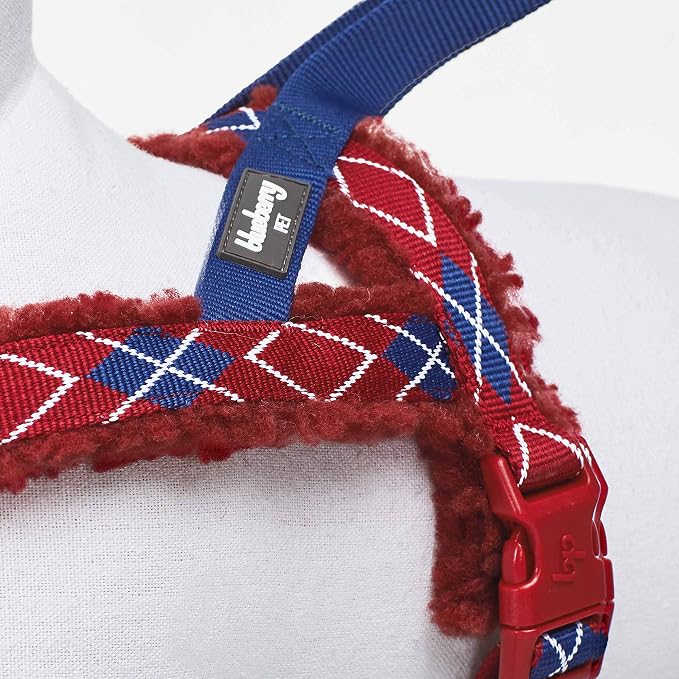 Blueberry Pet Soft & Comfy Scottish Argyle Fleece Padded Dog Harness