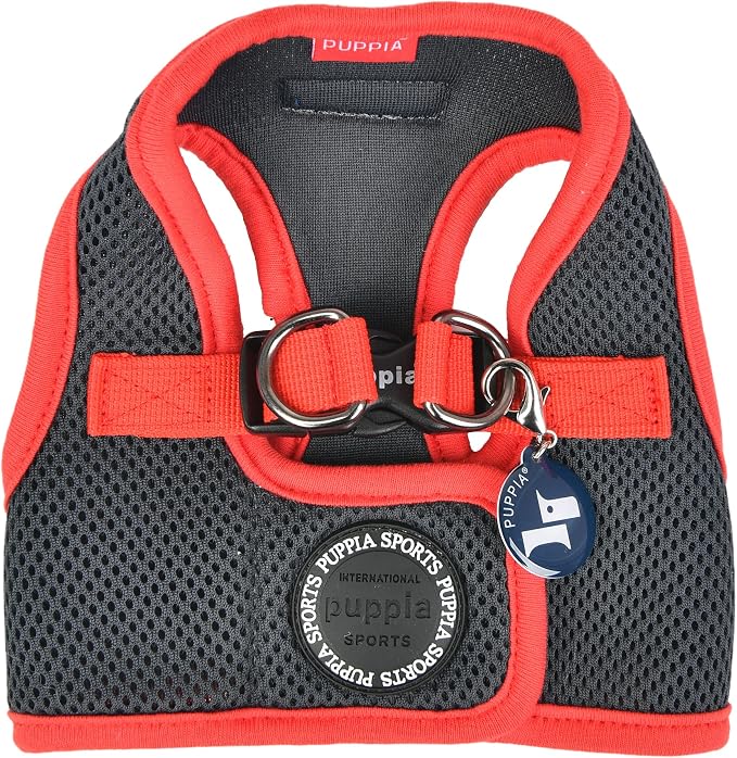 Puppia Soft Vest Dog Harness II Mesh Step-in All Season No Pull No Choke Walking Training for Small & Medium Dog - Grey - M