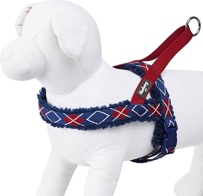 Blueberry Pet Soft & Comfy Scottish Argyle Fleece Padded Dog Harness