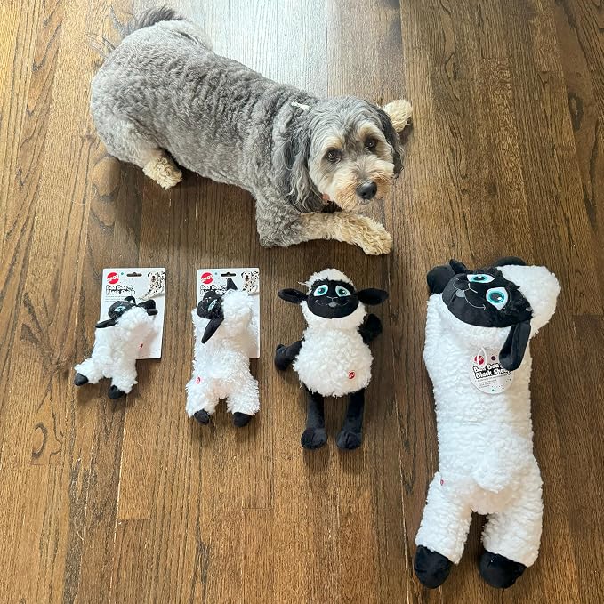 SPOT Baa Baa Black Sheep Plush Dog Toy - Cute and Cuddly Fleece Toy with Squeaker for Medium to Large Dogs and Puppies, 13in Black and White Lamb