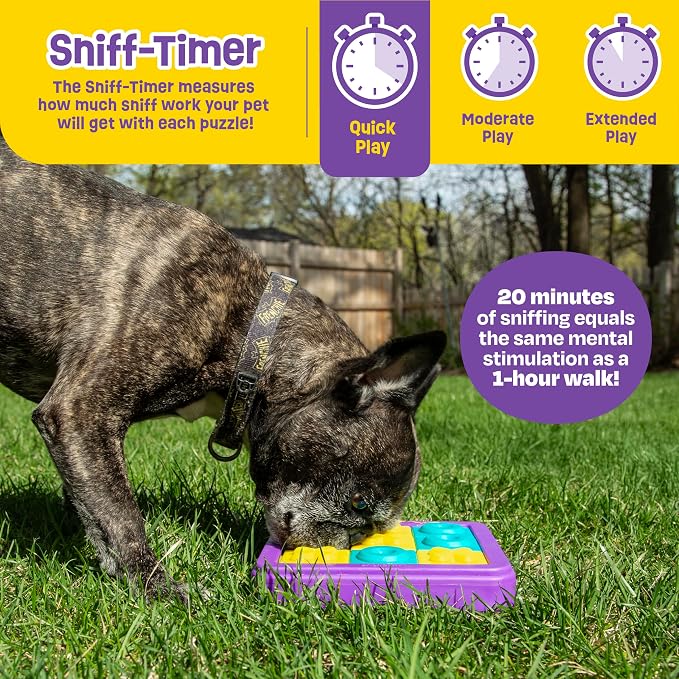 Brightkins Tic Tac Toe Treat Puzzle - Enrichment Toys for Dogs, Interactive Puppy Toys, Cat Feeder Toy, Puzzle Feeder for Dogs and Puppies, Dog Toy Brain Stimulation, Pet Games for Boredom