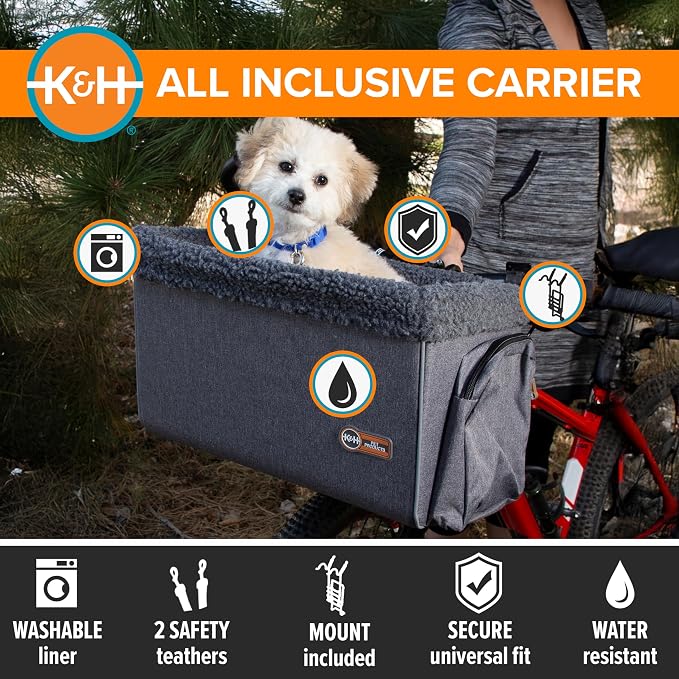K&H Dog Bike Basket, Front Mount, 16x12x10in