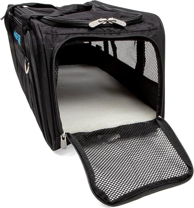 Sherpa Expandable Travel Pet Carrier, Airline Approved, Black, Medium