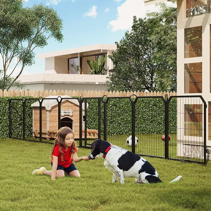 GarveeLife Dog Playpen, 32in 16 Panels, with Stakes