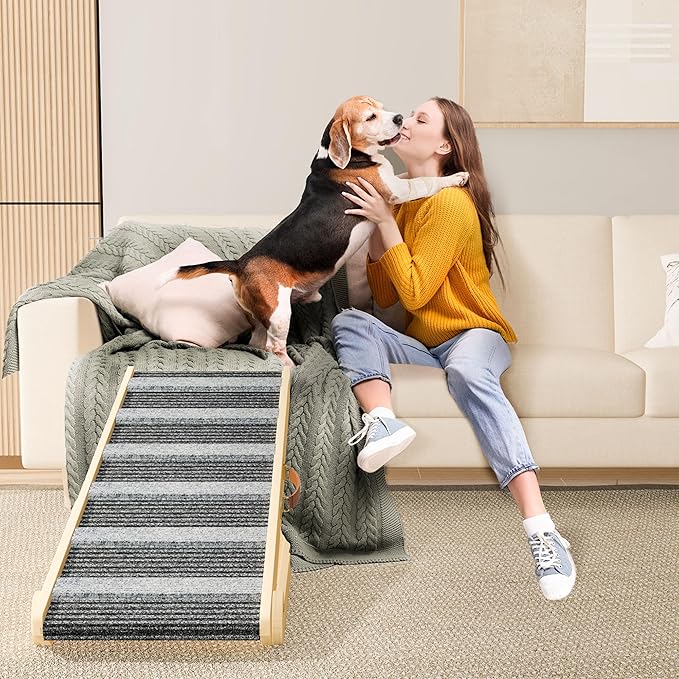 REONEY 𝟮𝟬𝟮𝟲 𝐔𝐩𝐠𝐫𝐚𝐝𝐞𝐝 Dog Ramp, Portable Pet Ramp for Large Small Old Dogs Cats with 7 Adjustable Heights 11" to 26.6", Non-Slip High Traction Ramps for High Bed, Couch, Hold up to 200 LBS