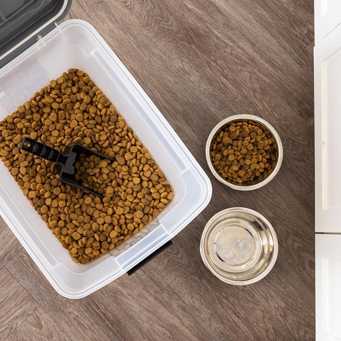 IRIS USA Dog Food Storage Container, Up to 58 lbs, Dark Gray