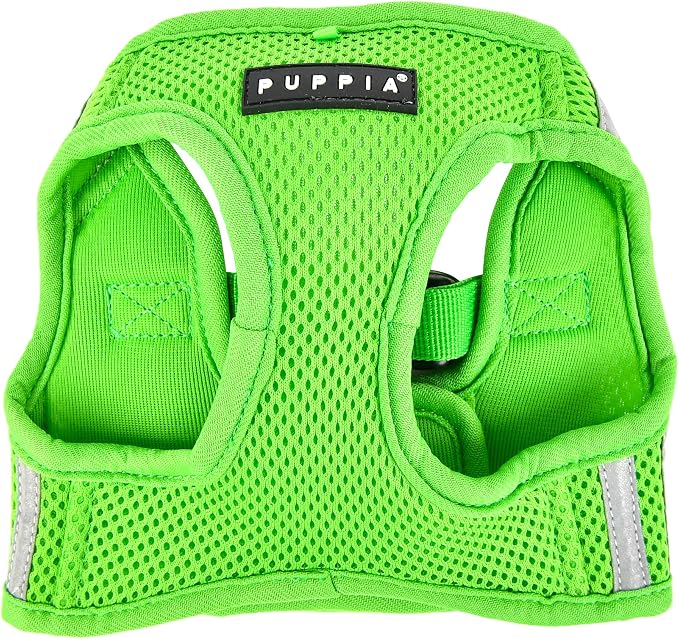 Puppia Soft Vest Dog Harness No Choke Step-in Reflective Triple Layered Breathable Mesh for Small and Medium Dog, Green, X-Large