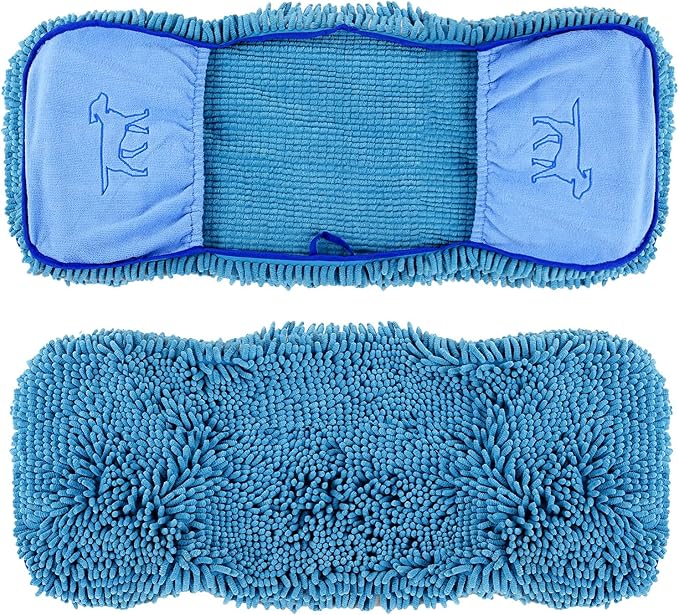Tuff Pupper Quick Dry Towel for Dogs | Ultra Absorbent Microfiber Shammy | Extra Large 35x15 Size for All Breeds | Comfortable Hand Pockets | Indoor Outdoor Use | Durable Material | Machine Washable