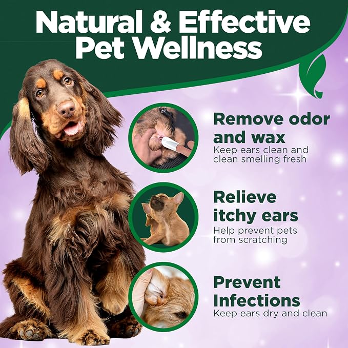 Vet's Best Ear Relief Finger Wipes, 50 Disposable Wipes