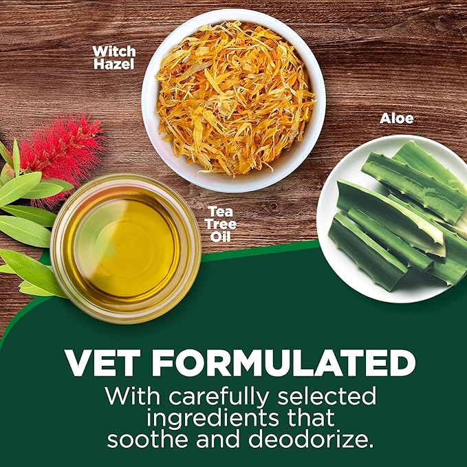 Vet's Best Ear Relief Finger Wipes, 50 Disposable Wipes