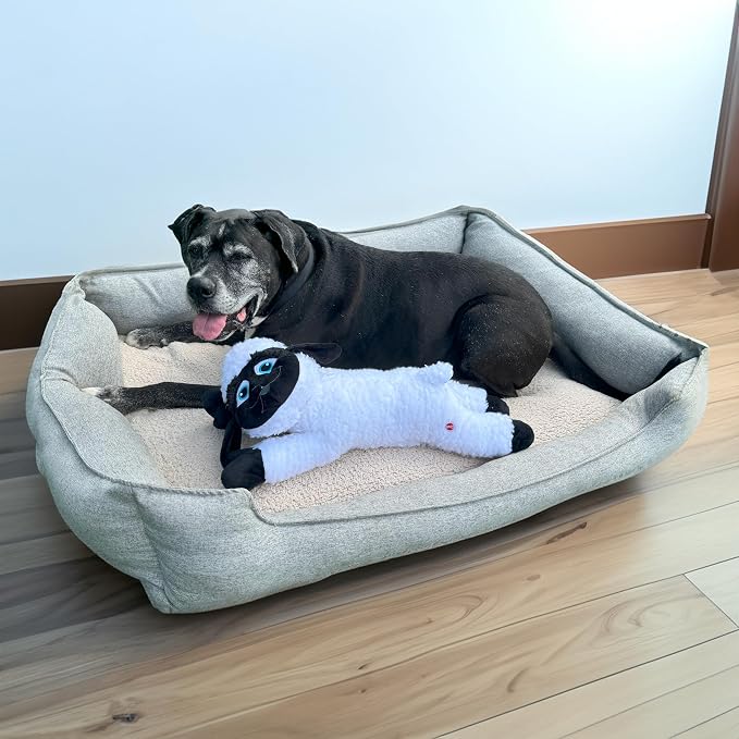 SPOT Baa Baa Black Sheep Plush Dog Toy - Cute and Cuddly Fleece Toy with Squeaker - Jumbo Size for Large Dogs and Puppies, 24in Black and White Lamb
