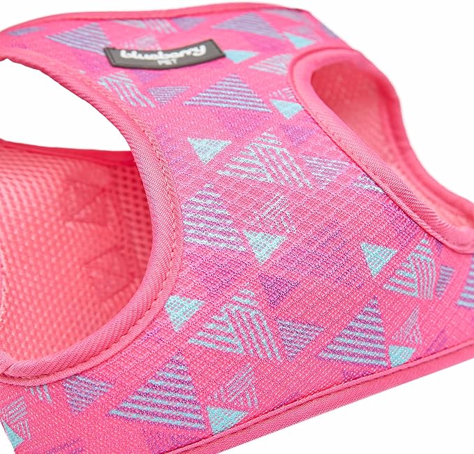 Blueberry Pet Southwestern Tribal Triangles French Pink Dog Harness Vest, XS, Adjustable Harnesses for Puppies Small Dogs