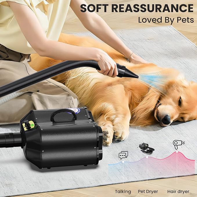 Flying Pig Double Motor High Performance Dog Pet Grooming Dryer (Black)