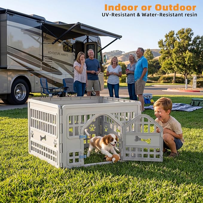 EFU Dog Playpen with Door, 24in 4 Panels