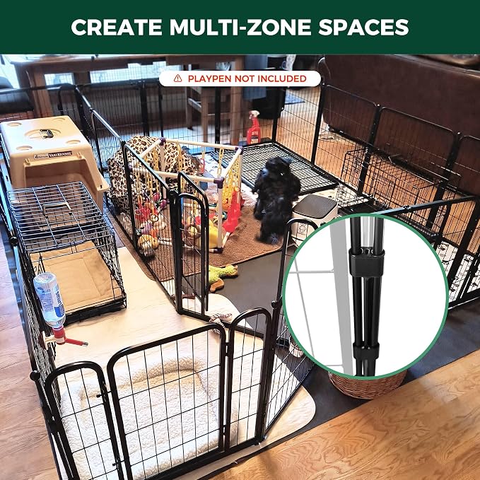FXW Playpen Connectors, 2-Pack (Playpen Not Included), Accessories Only fit FXW Homeplus/Rollick/Instant 24inch Height Dog Pen, Black│Patent Pending