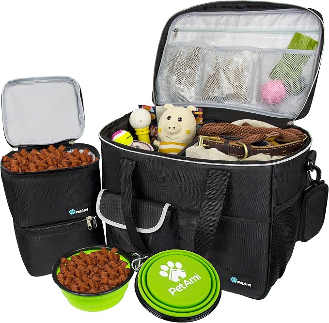 PETAMI Dog and Cat Travel Bag, Black, Large