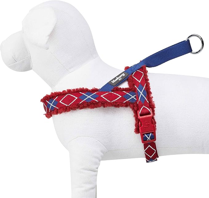 Blueberry Pet Soft & Comfy Scottish Argyle Fleece Padded Dog Harness