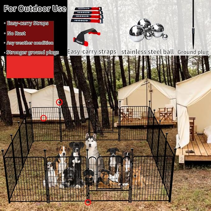 Rustproof Dog Playpen Add-On Panels, 36in 4 Panels