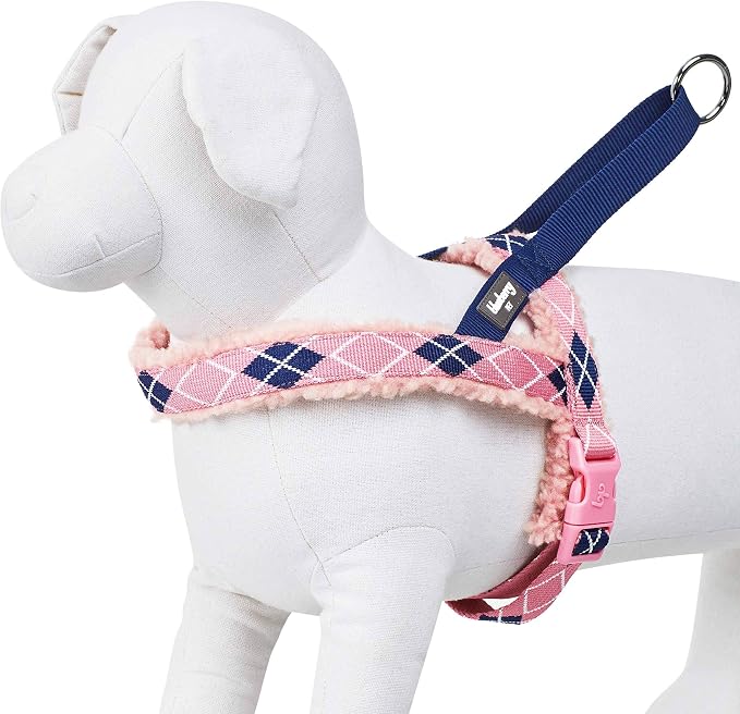 Blueberry Pet Soft & Comfy Scottish Argyle Fleece Padded Dog Harness