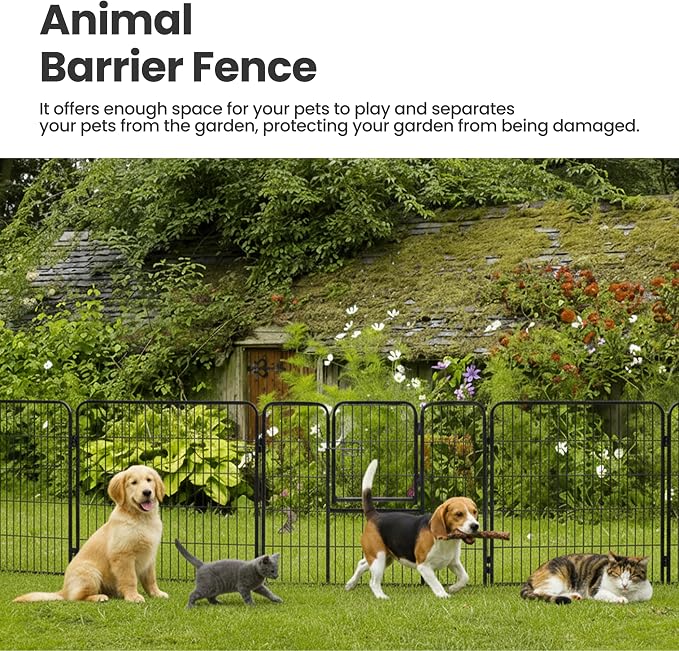 Simple Deluxe Dog Playpen, 24in 16 Panels, Black