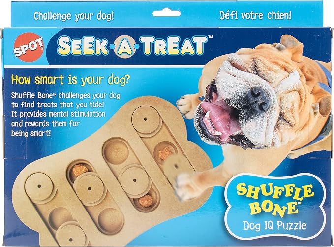Ethical Pet Seek-a-Treat Shuffle Bone Dog Puzzle