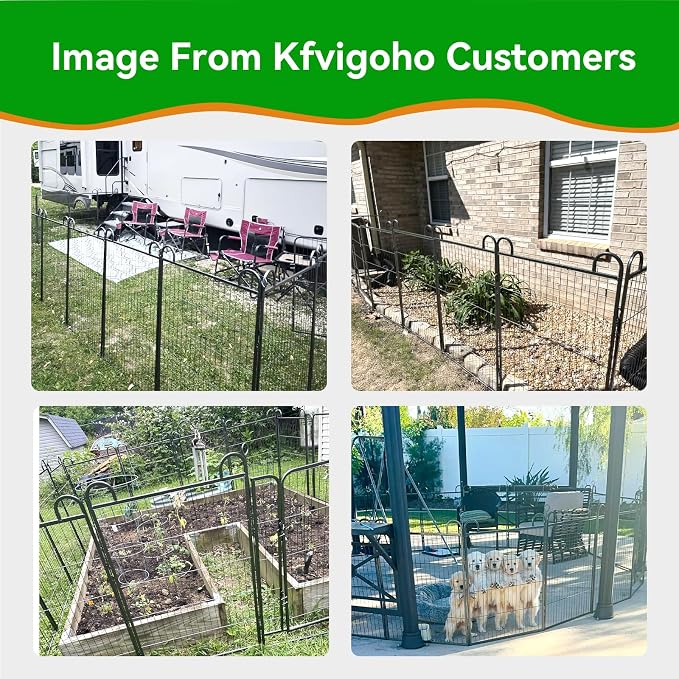 Kfvigoho Anti-Rust Dog Playpen, 47in 12 Panels, Snowy Black