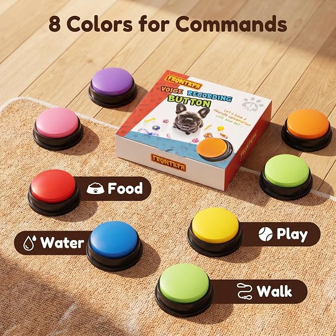 Voice Recording Button, 8 Color, 8 Pack