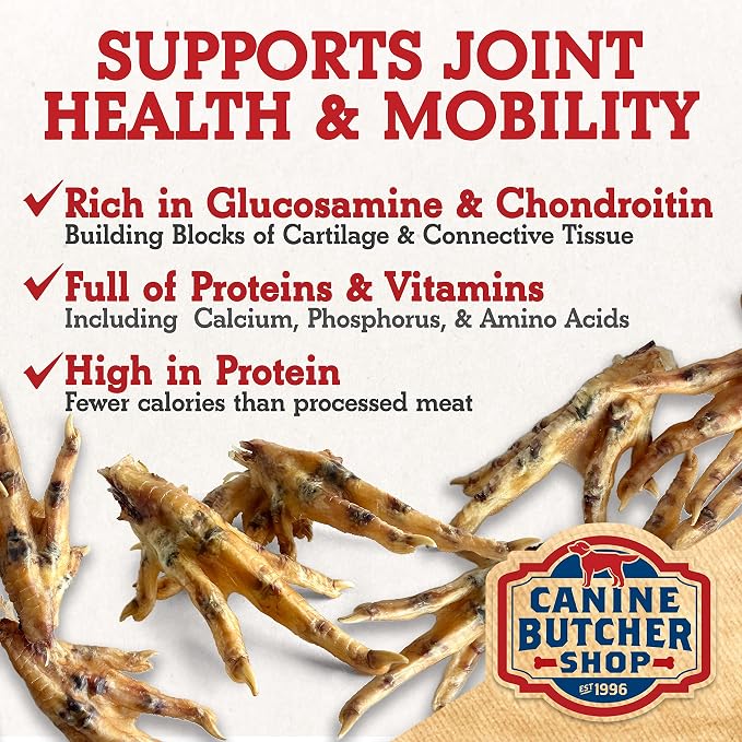 Chicken Feet for Dogs, All-Natural Dog Treats, 60 Ct