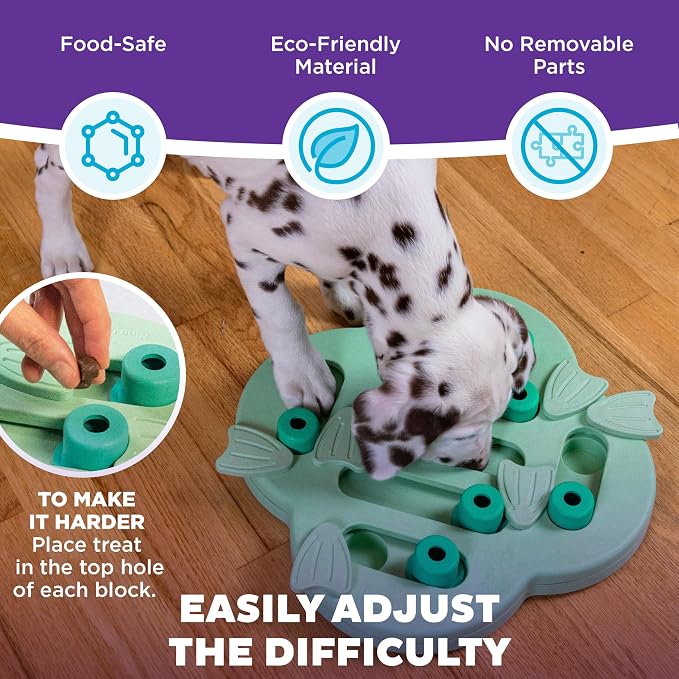 Outward Hound Nina Ottosson Puppy Hide N' Slide Dog Toy Treat Puzzle, 11.6" | Level 2 Intermediate, 14 Hidden Treat Compartments, Holds 1/4 Cup Kibble or Treats, Easy Clean, No BPA, Enrichment, Puppies
