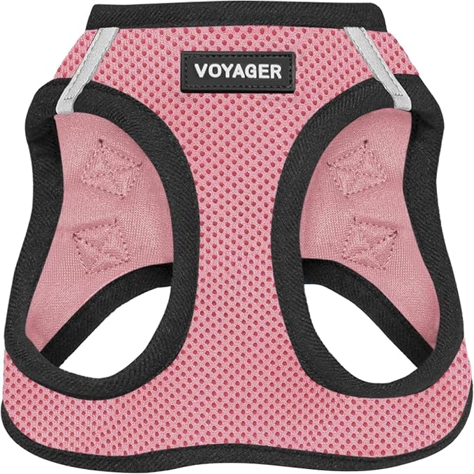 Voyager Step-in Air Dog Vest Harness - Pink/Black Trim, X-Small | 13 - 14.5" in Chest, Reflective Bands, All Weather Breathable Air Mesh, Cats Compatible, Lightweight, Fast Drying