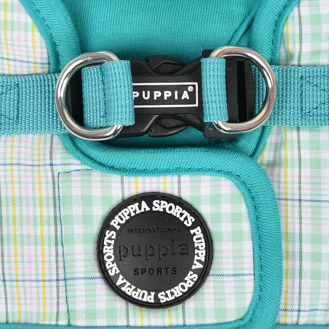 Puppia Luke Step-in Vest Dog Harness No Choke No Pull Walking Training for Small and Medium Dog - Aqua - S