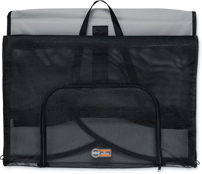 K&H Dog Car Seat, Travel Safety Carrier, Small, Gray/Black, 17x16x15in