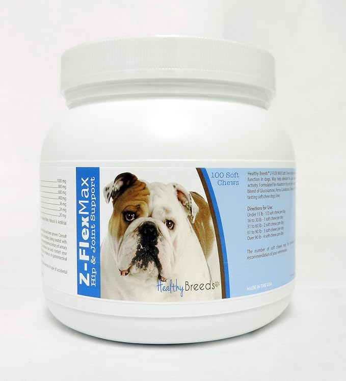 Healthy Breeds Bulldog Z-Flex Max Hip & Joint Soft Chews 100 Count, One Size
