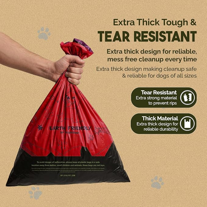 Earth Friendly Dog Poop Bags, 324 Count - Extra Thick, Leak-Proof, Lavender Scented Dog Poop Bags with Odor Blocker - Eco-Friendly, Tear-Resistant, 9x13 Inch Bags for Large & Small Dogs - 18 Rolls