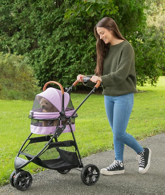 Pet Gear 3-in-1 View 360 Travel System Stroller - Bright Lilac, 3 Wheel