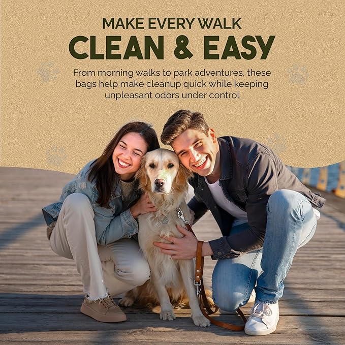 Earth Friendly Dog Poop Bags, 750 Count - Extra Thick, Leak-Proof, Lavender Scented Dog Poop Bags with Odor Blocker - Eco-Friendly, Tear-Resistant, 9x13 Inch Bags for Large & Small Dogs - 50 Rolls