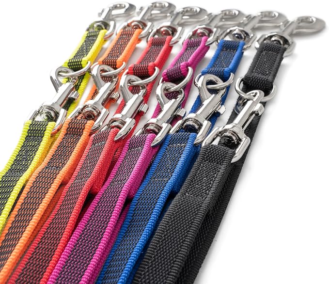 Color & Gray Adjustable Super-Grip Leash, 0.79 in x 7.2 ft, Black-Gray