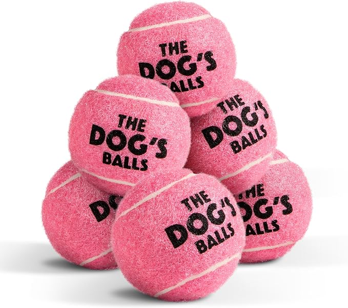 The Little Dog’s Balls Small Dog Tennis Balls 6-Pack Pink Floats in Water | Our fetch balls combine non-abrasive felt exterior and a thicker rubber core Durable Dog Toy for Outdoor Play & Training